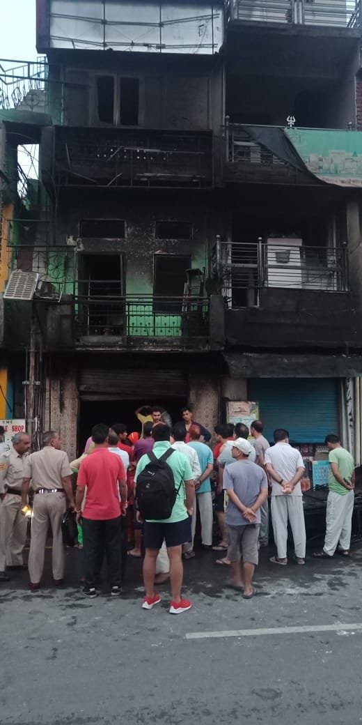 electronic shop on fire