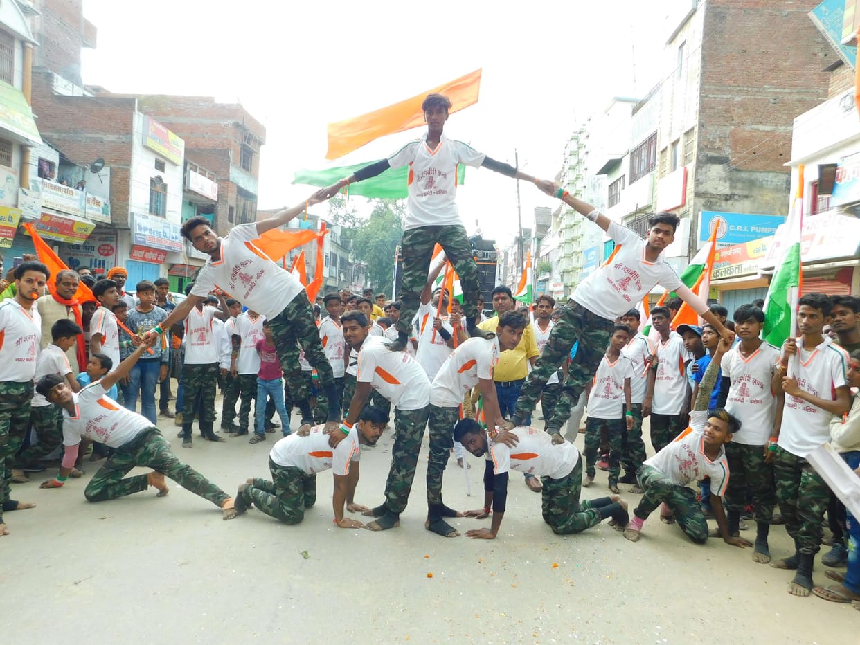 Historical Mahaviri flag procession with Jayghosh