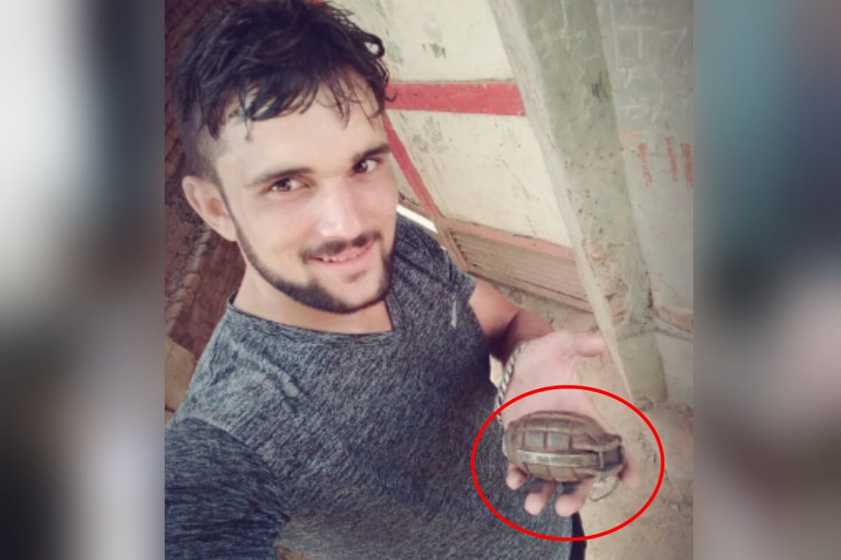 boy with hand grenade and weapons gone viral on social media in Baghpat