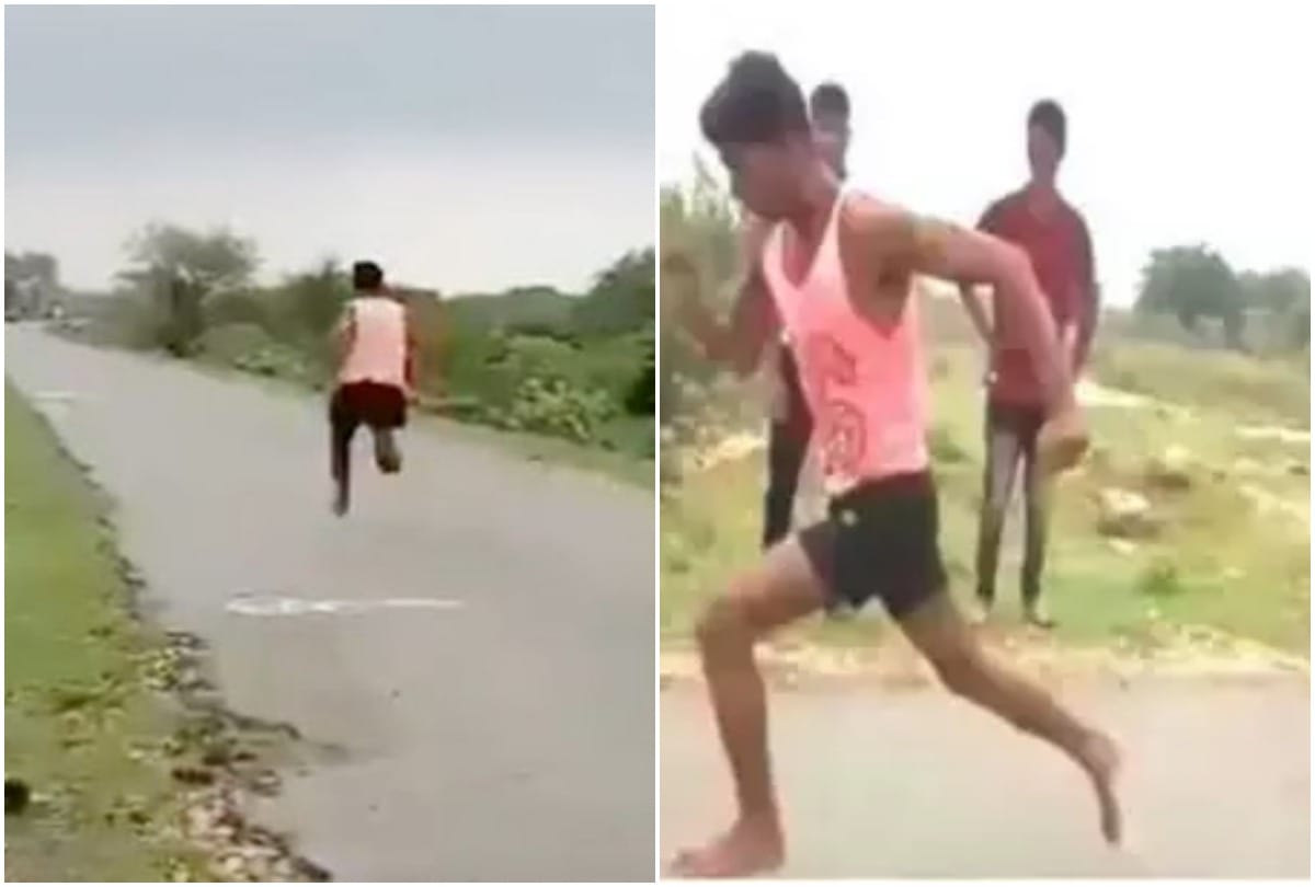 Barefoot ran 100 meters in 11 seconds 19 year old youth chance to become an athlete