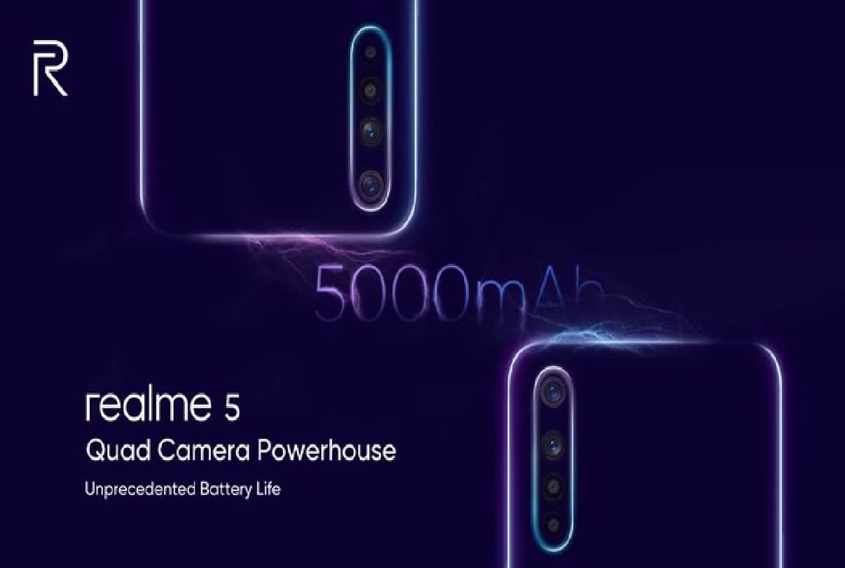 Realme 5 and realme 5 pro will launch in India with Quad Camera Setup 5000mAh Battery Under Rs 10000