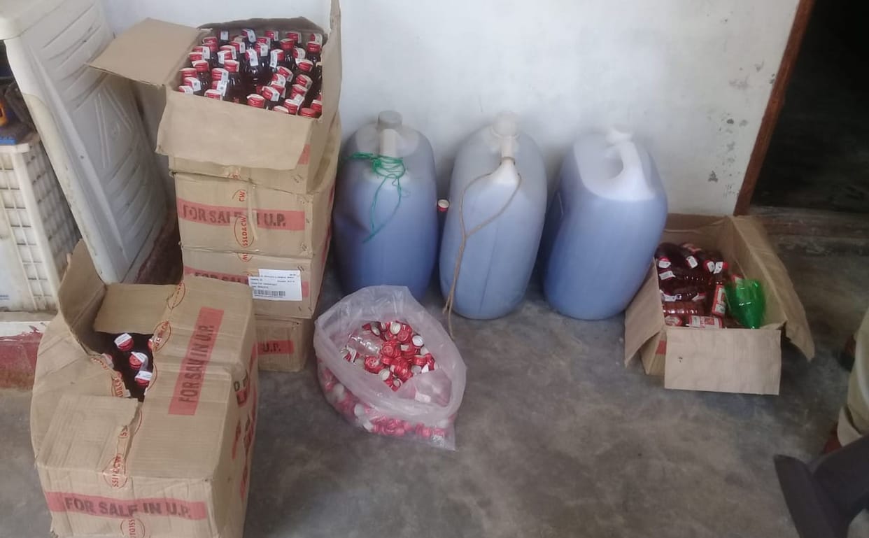Illegal liquor found in a government shop