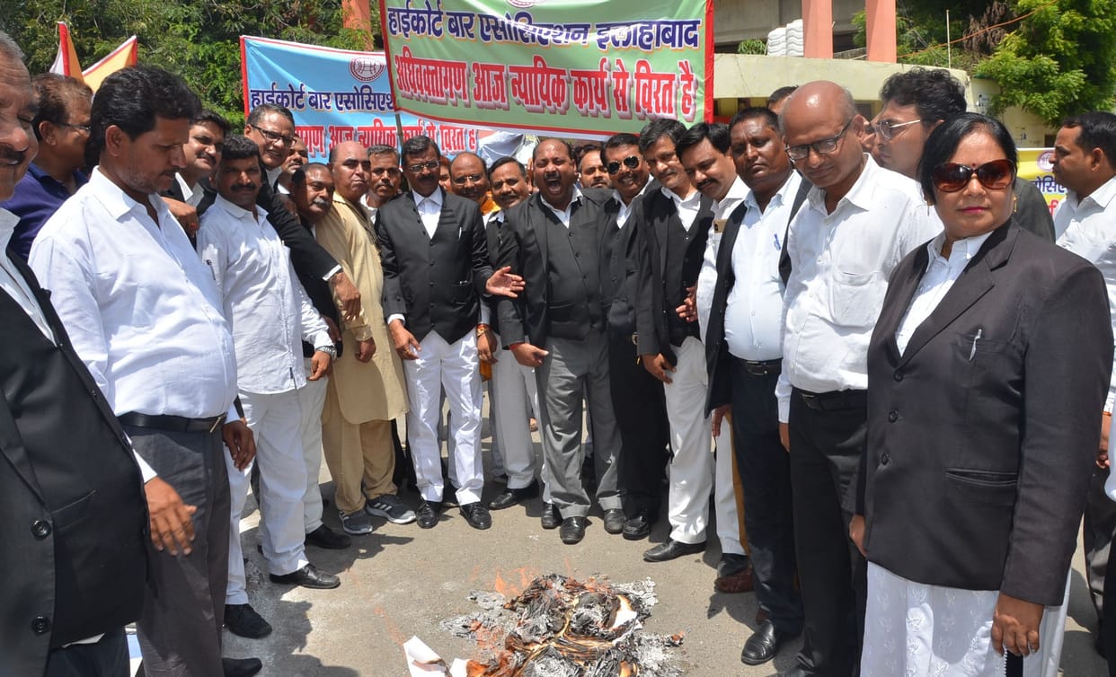 High court lawyer march held in Prayagraj, UP