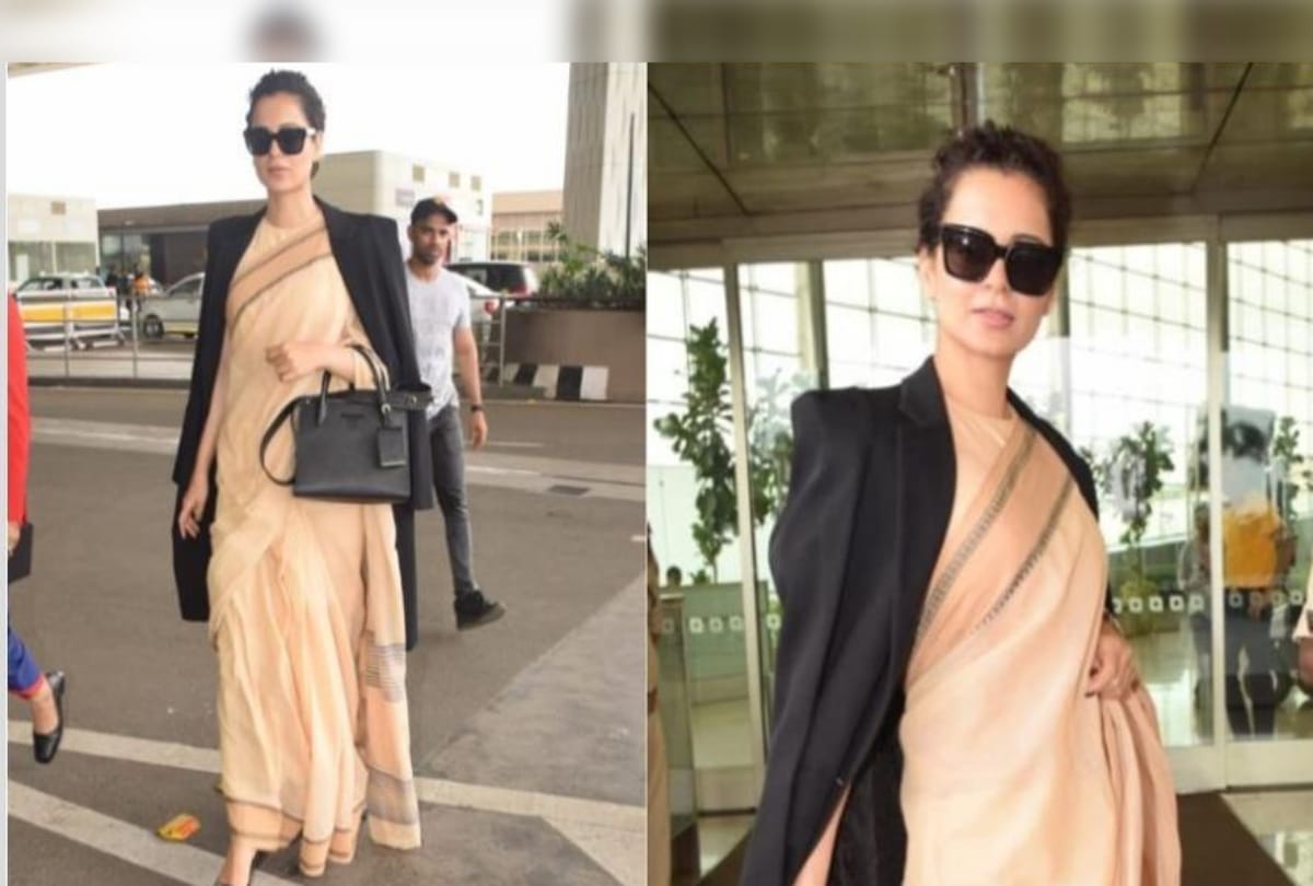 Kangana Ranaut spotted wearing Rupees 600 saree at airport