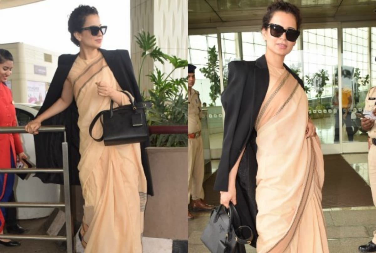 Kangana Ranaut spotted wearing Rupees 600 saree at airport