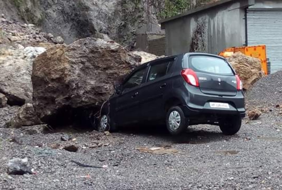 Pictures of damage to roads houses due to heavy rain in himachal