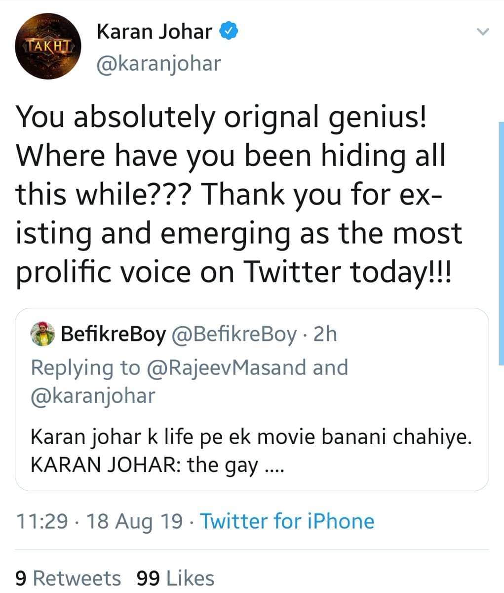 karan johar slam troller who raise question on his sexuality