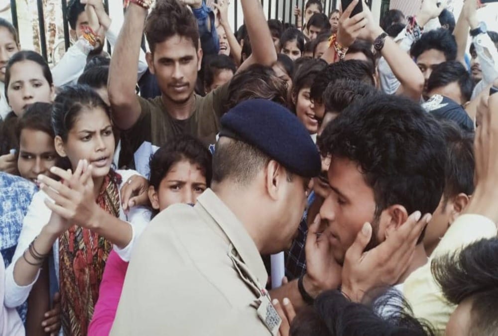 Public Protest after Student death in itbp campus in Halduchaur