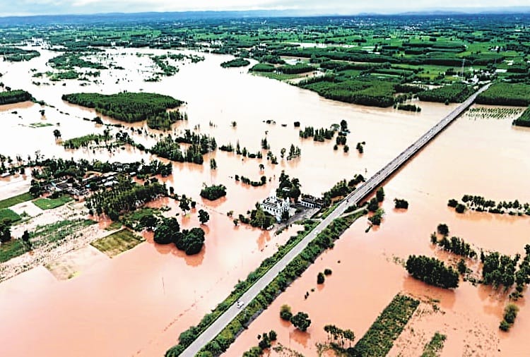 Flood Disaster due to Heavy Rainfall in Punjab, Bhakra Dam, Sutlej River