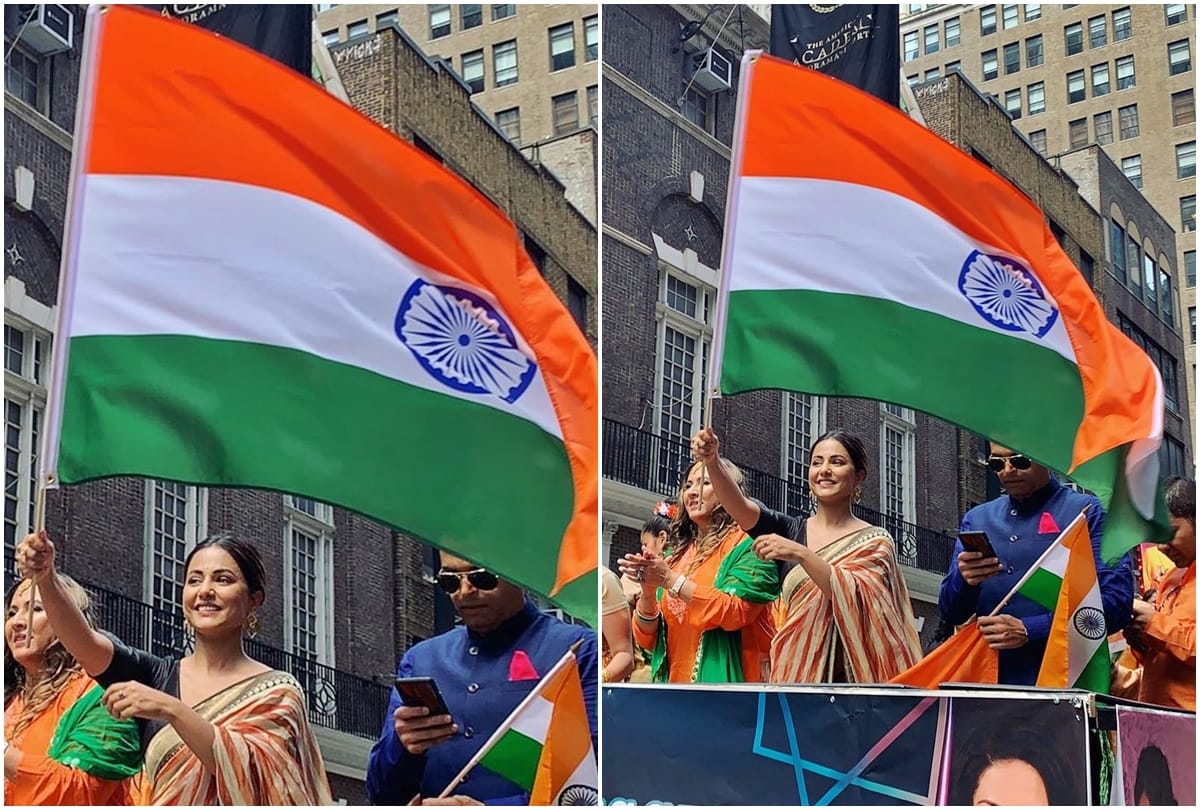 Hina Khan hoisted the tricolour to mark the Indian Independence Day at the annual parade in New York