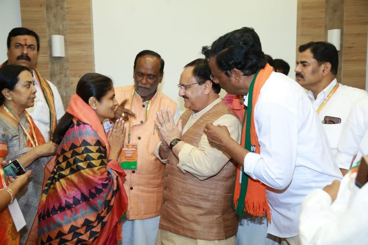 formar mp of jaunpur Dhananjay Singh wife joined BJP in hydrabad