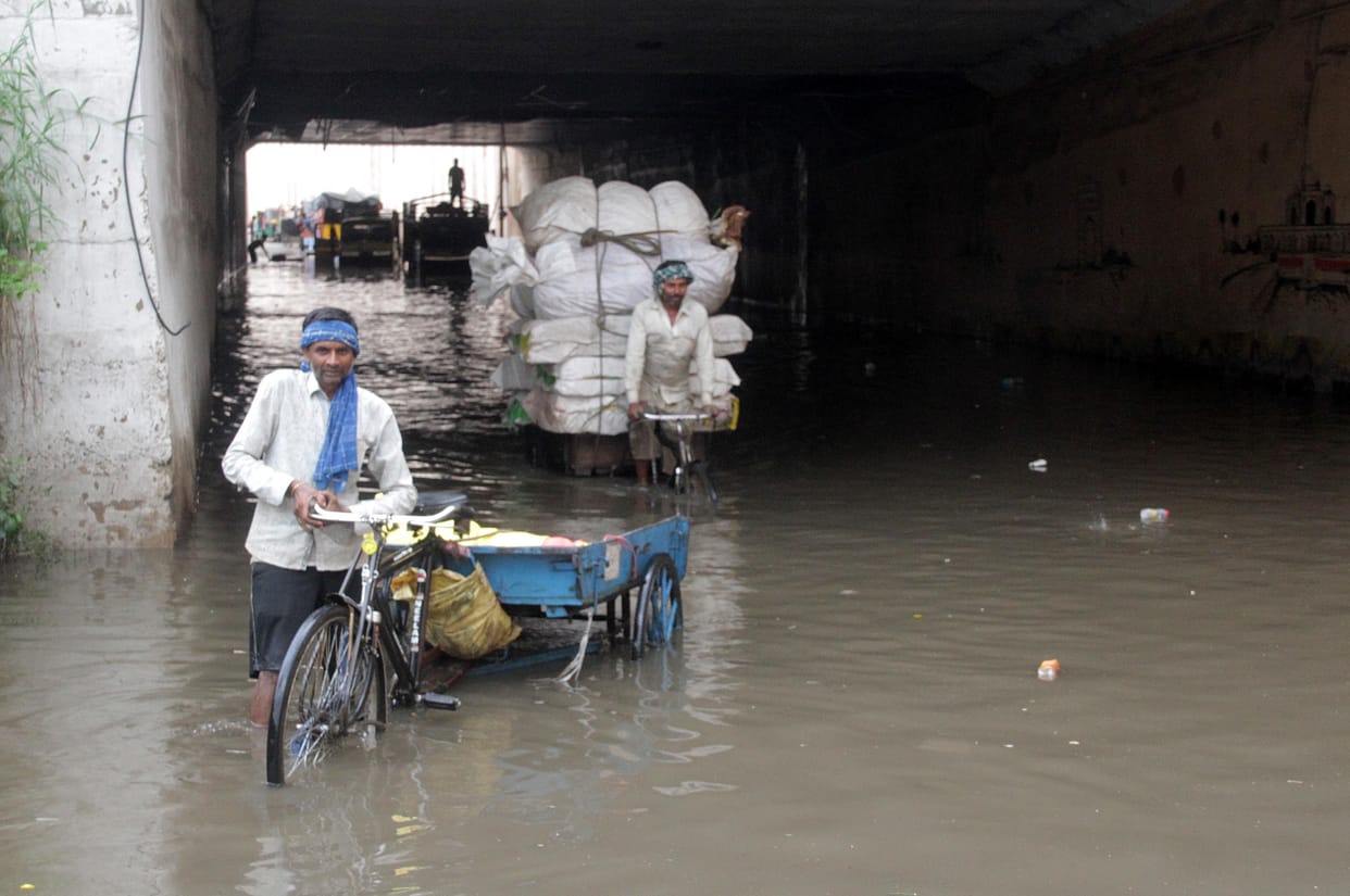 water in underpass due to rain