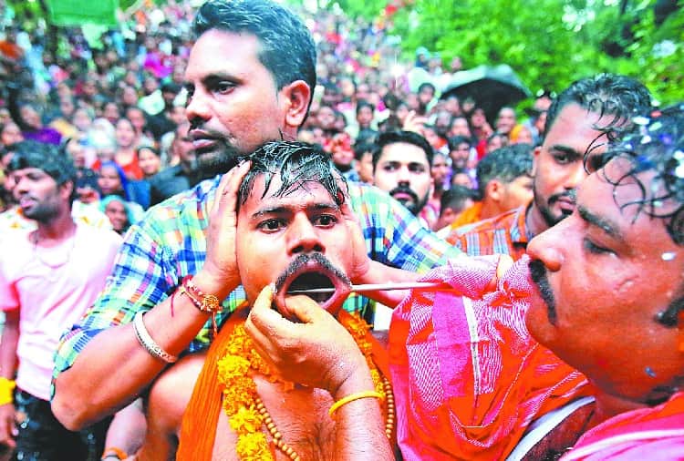 cheek piercing on madrasi festival, superstition, festival traditions