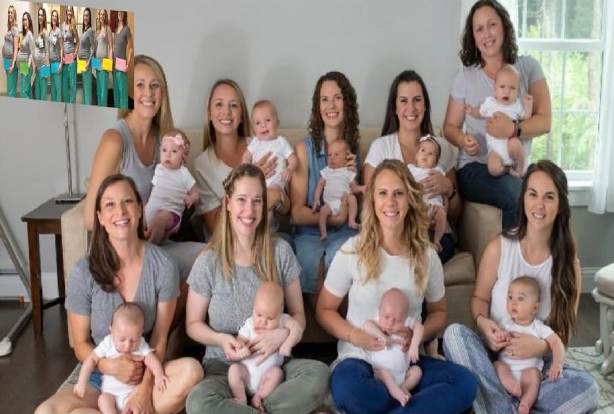 9 labor unit nurses of Maine Medical Center who were pregnant together have given birth