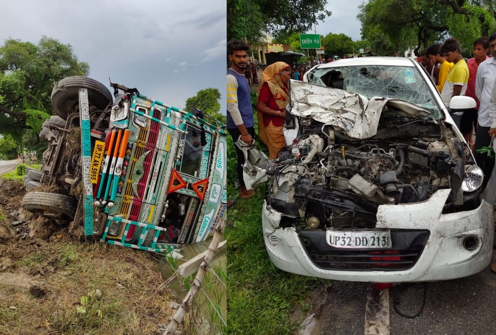 An accident in Mohan in Lucknow.