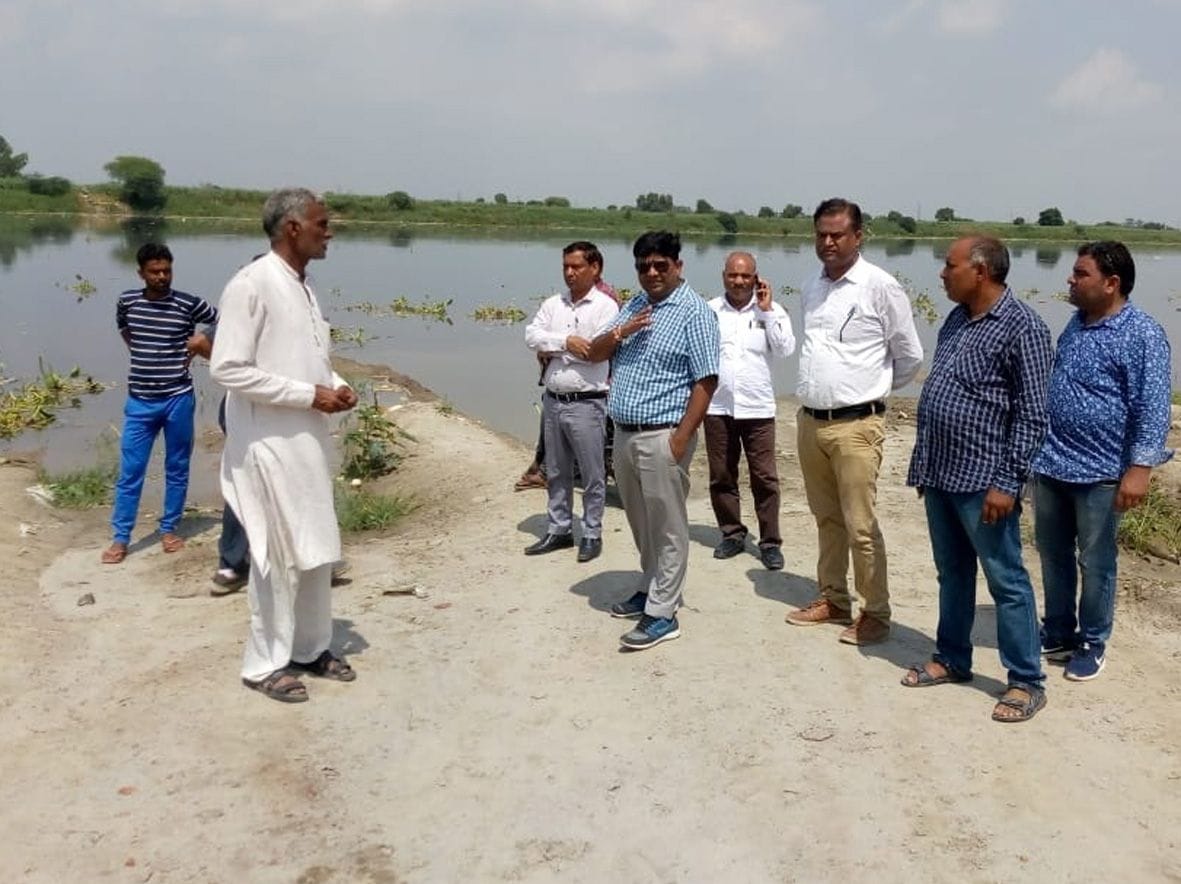 Flood danger in palwal's village