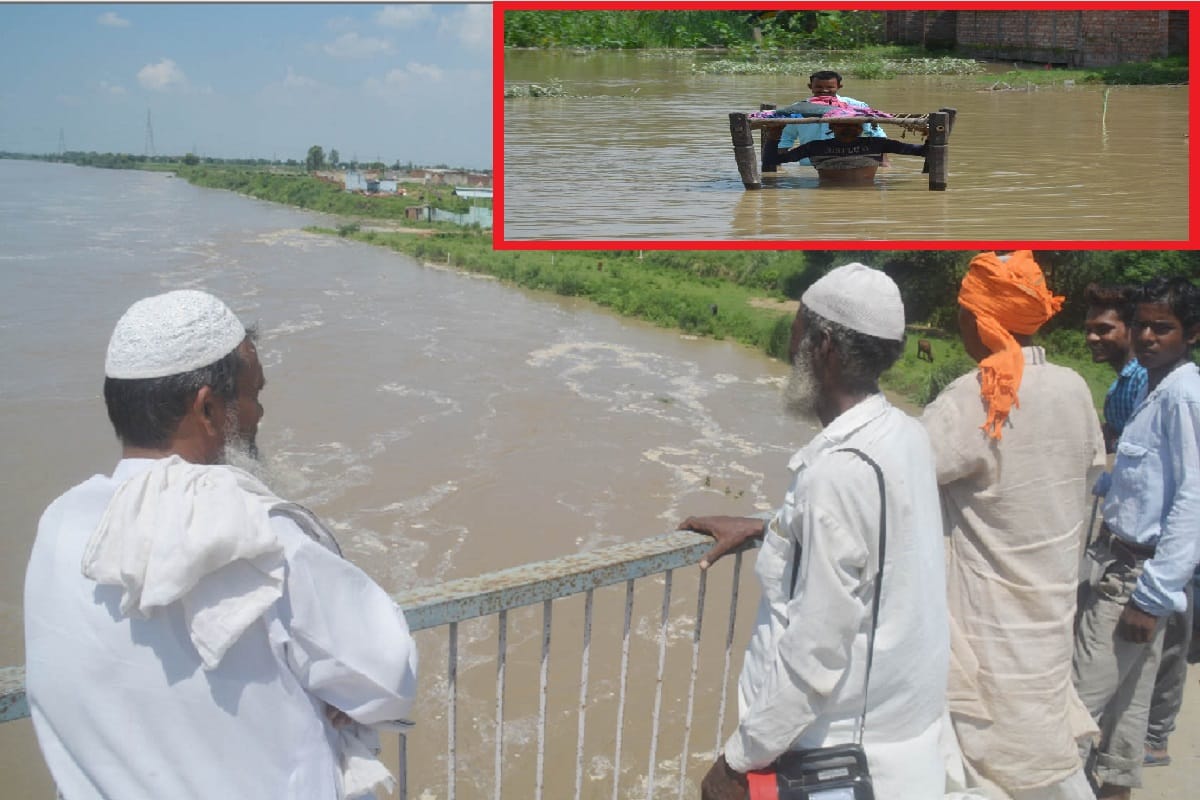 Water level in yamuna river crosses warning mark and crops destroyed in Muzaffarnagar
