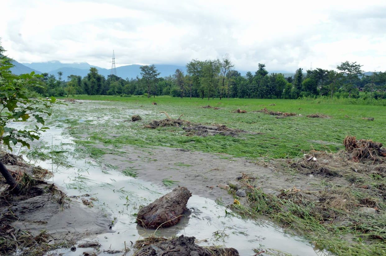 Several hectares of agricultural land was flooded