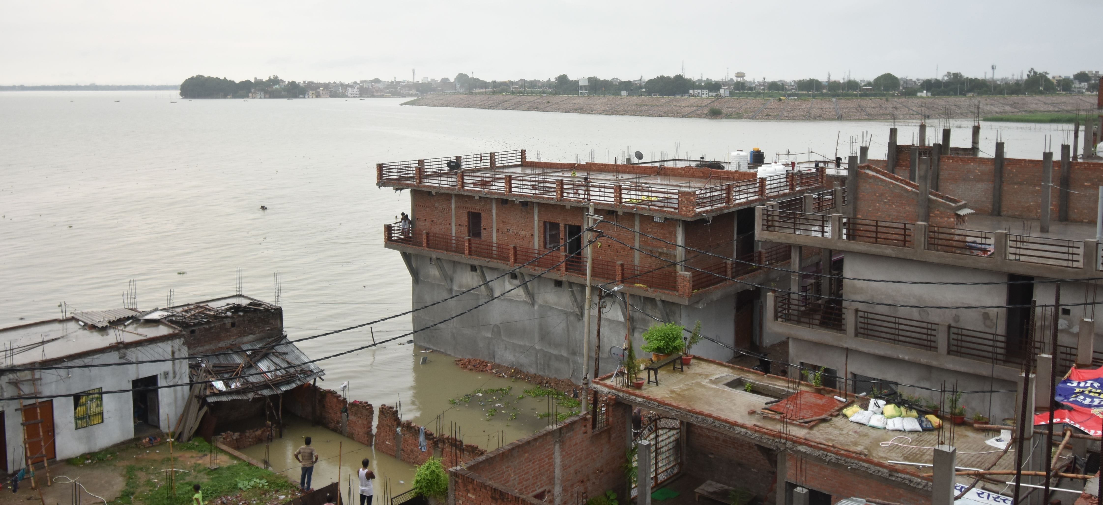 Near Ganga-Yamuna warning point in Prayagraj