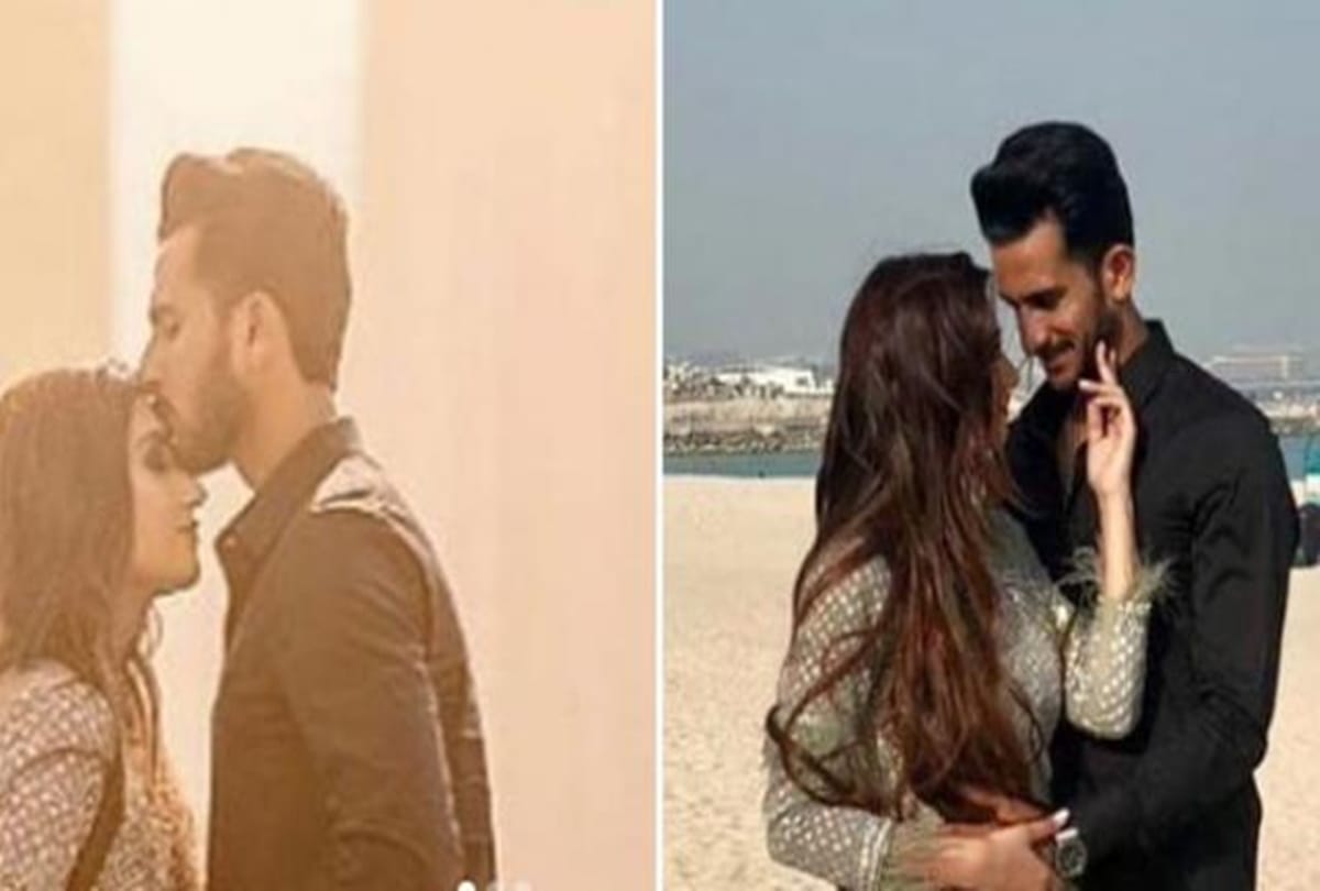 Pakistani cricketer Hassan Ali shares photos and videos of his wife to be shamia arzoo
