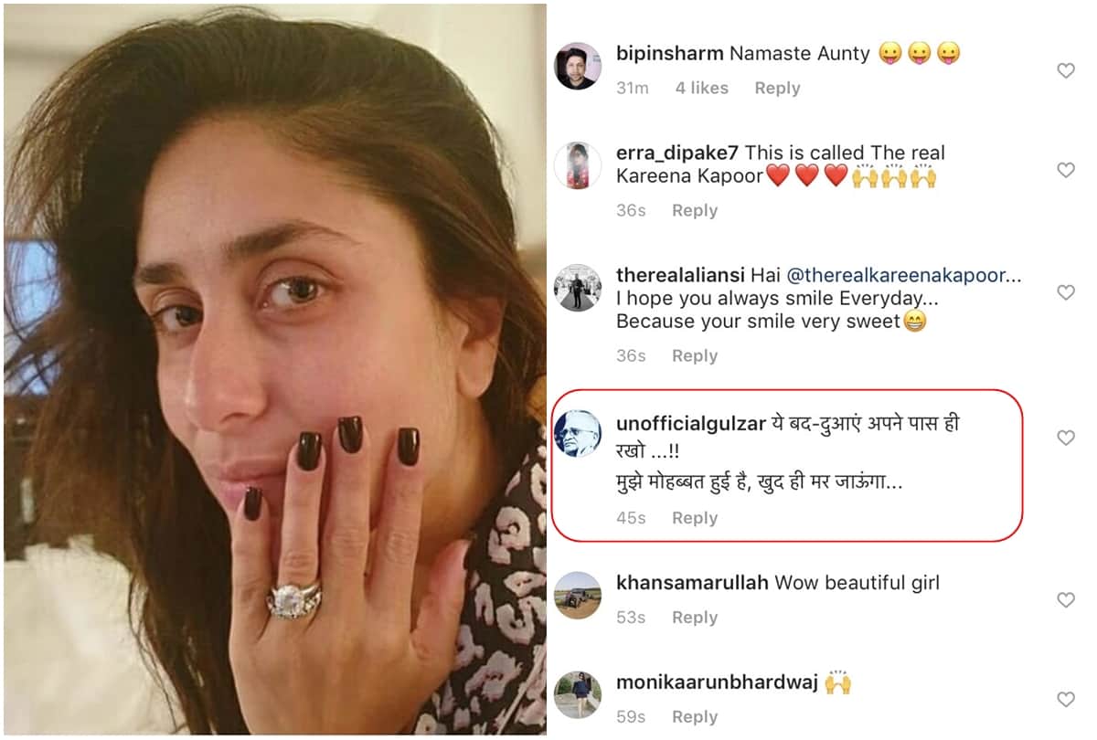 social media users comment on Kareena kapoor khan no make up instagram photo