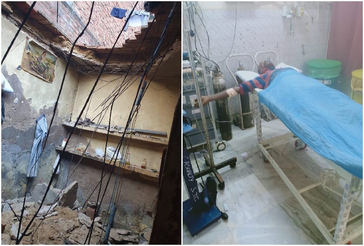 building roof collapse Four men injured in Wazirabad