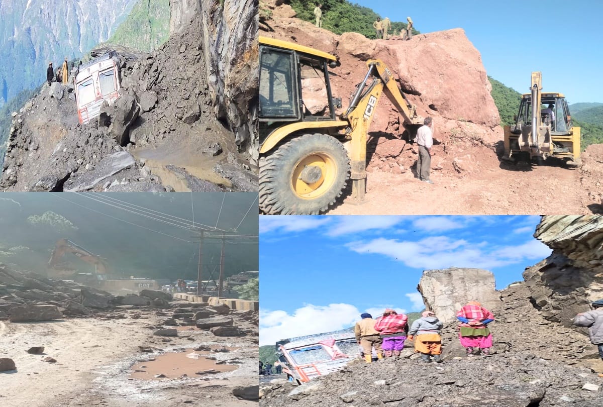 pics of landslide in various parts on himachal pradesh