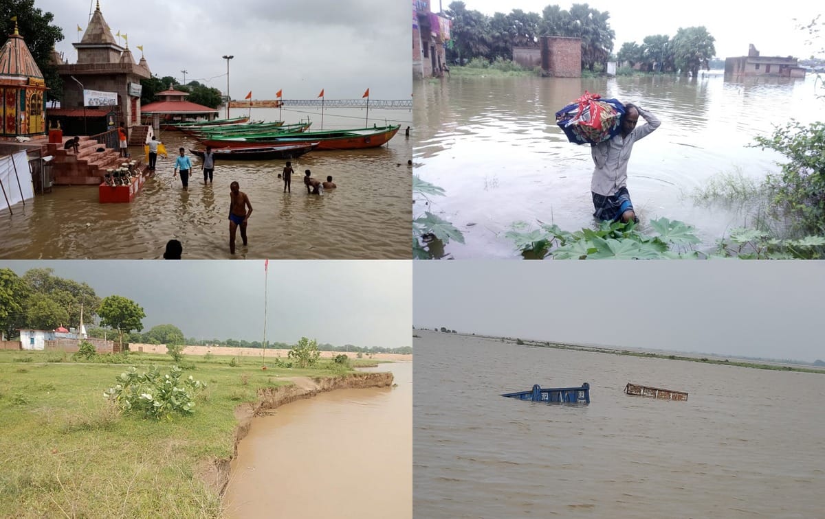 people Escape from homes due to fear of flood varuna ganga water level increase in varanasi district