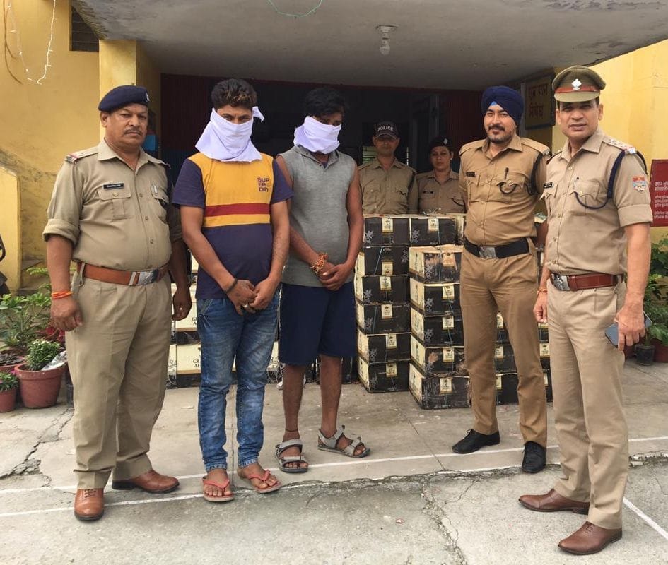 74 cases of liqure caught, two arrested
