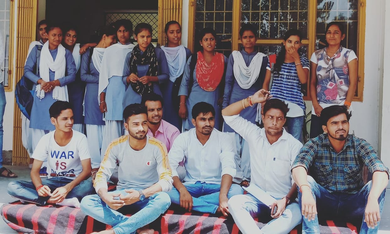 State Degree College students sitting on hunger strike for demands