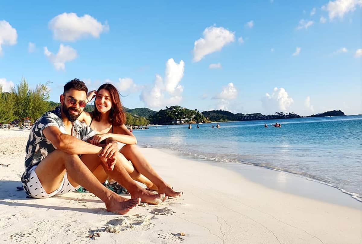 Virat kohli instagram post with anushka Sharma before India vs west indies Test match