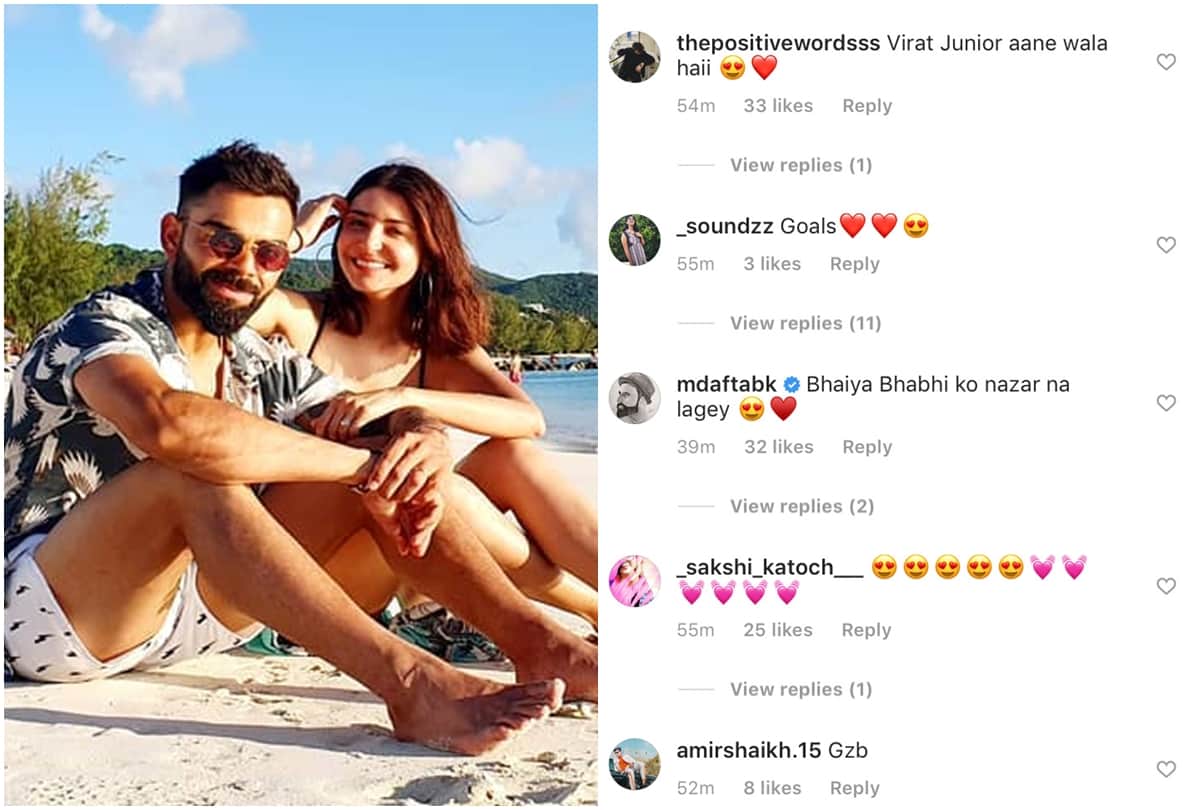 Virat kohli instagram post with anushka Sharma before India vs west indies Test match