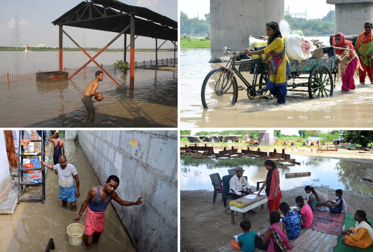delhi flood in pictures biggest flood like situation as yamuna level rises above danger mark