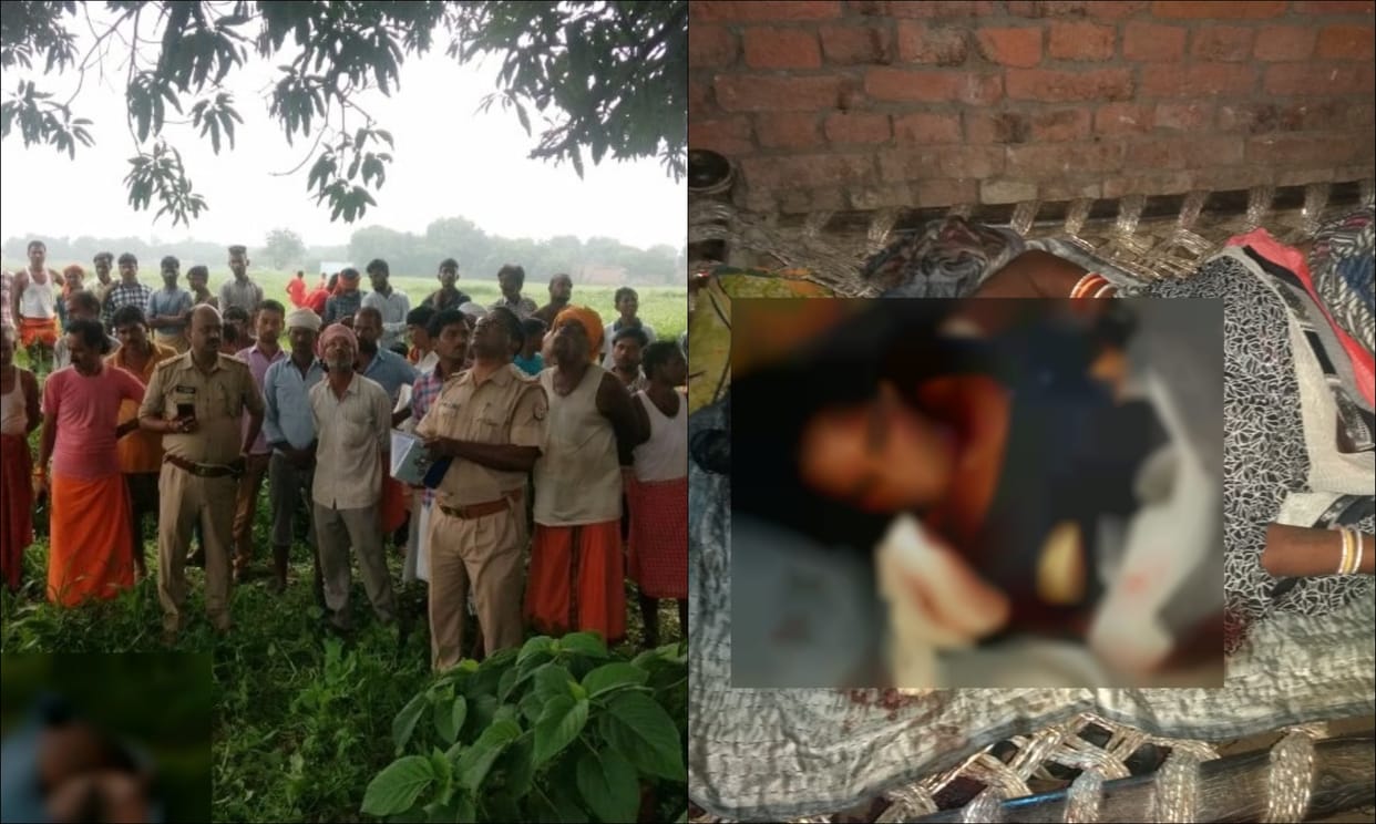 man suicide hanged and younger brother wife murder in gyanpur bhadohi