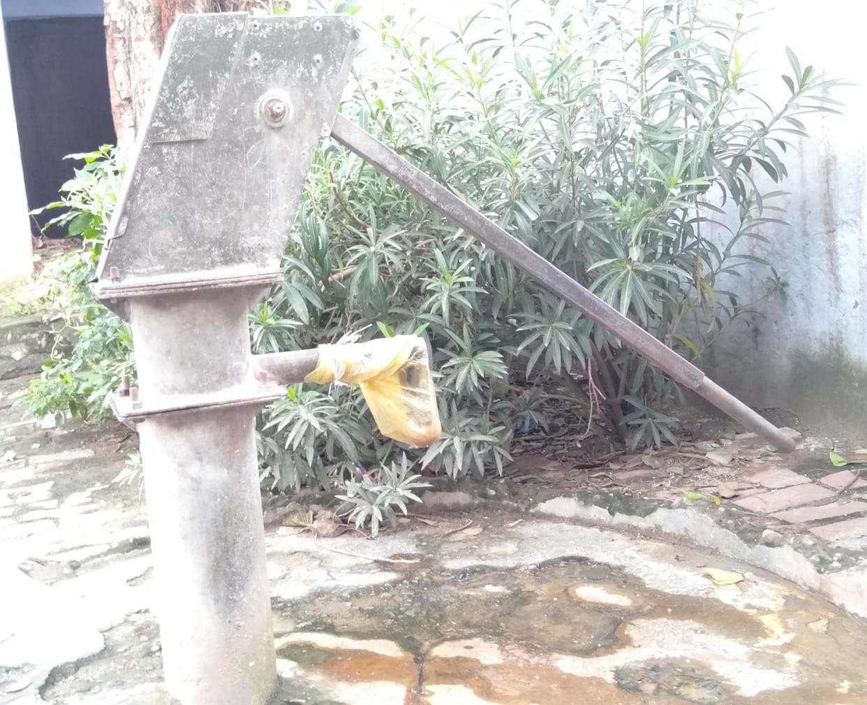 water polution in etah, school