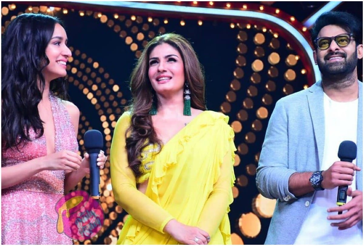 prabhas dance with raveena tandon on song tip tip barsa pani