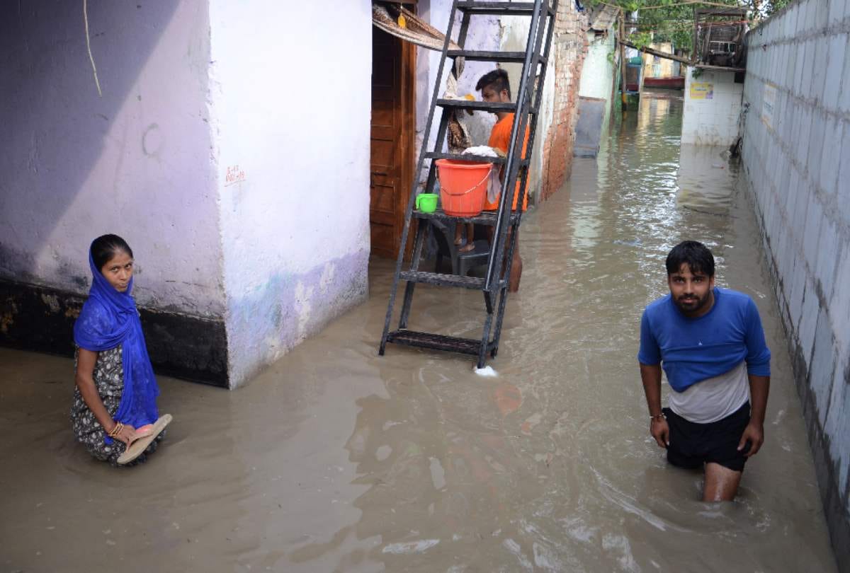 flood in delhi yamuna river pregnant lady climb tree save life for whole night with family rescued