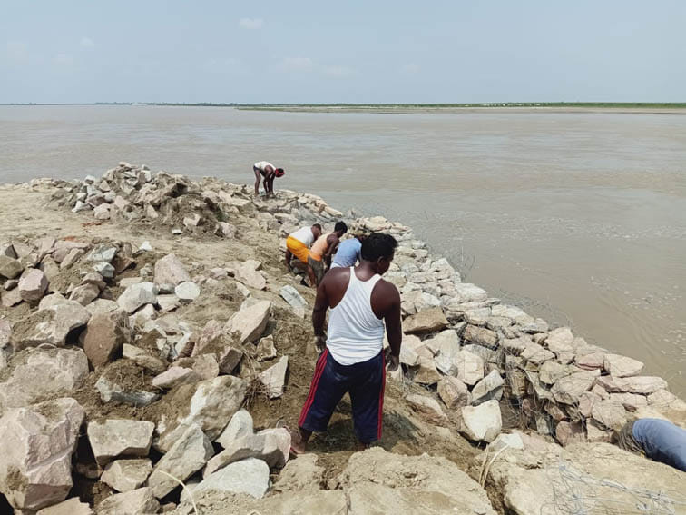 flood fighting work destroyed