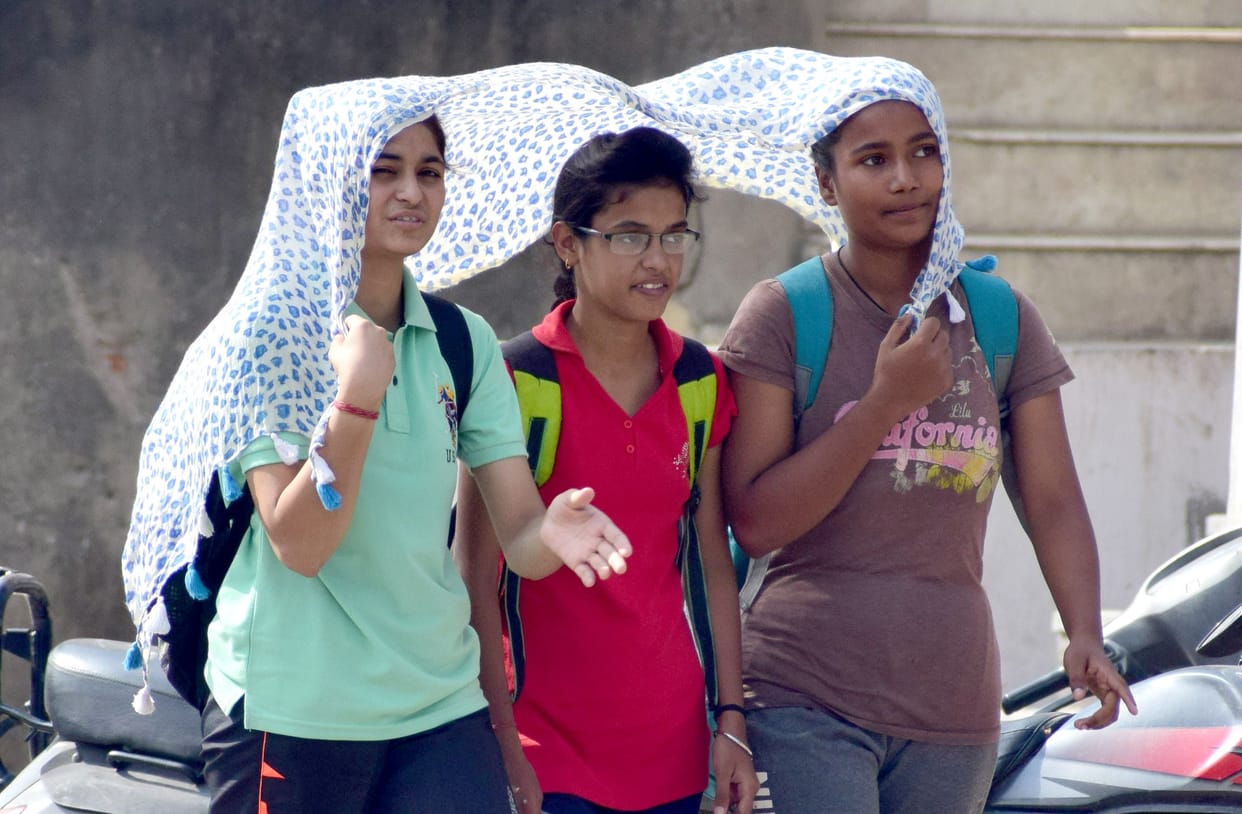 people destructed by high sunshine and haet