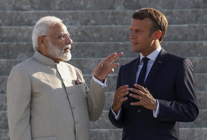 G7 Summit: PM Narendra modi with emmanuel macron edouard philippe release joint Statement in France