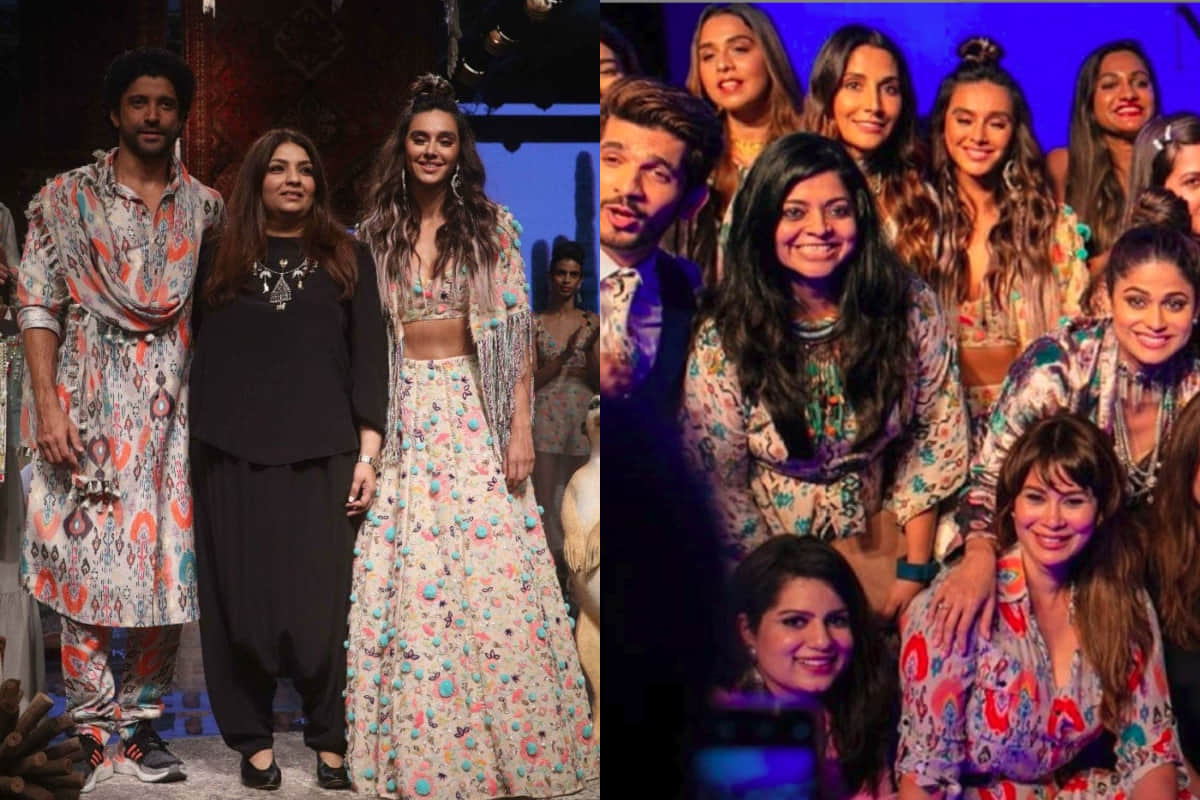 lakme fashion week 2019 farhan akhtar ramp walk with girlfriend shibani dandekar for payal singhal