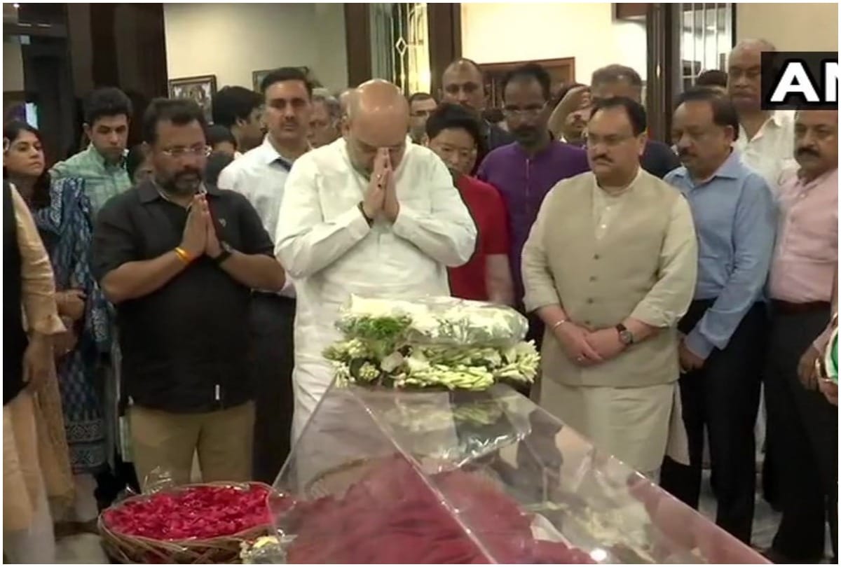 Political leaders pays tribute to former Union Finance Minister Arun Jaitley