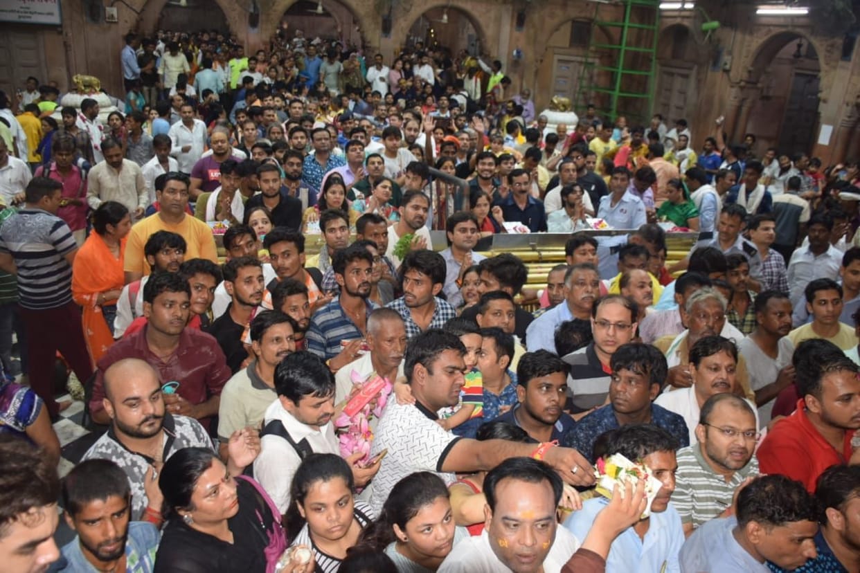 Devotee happy on Janmastami, Mathura, UP