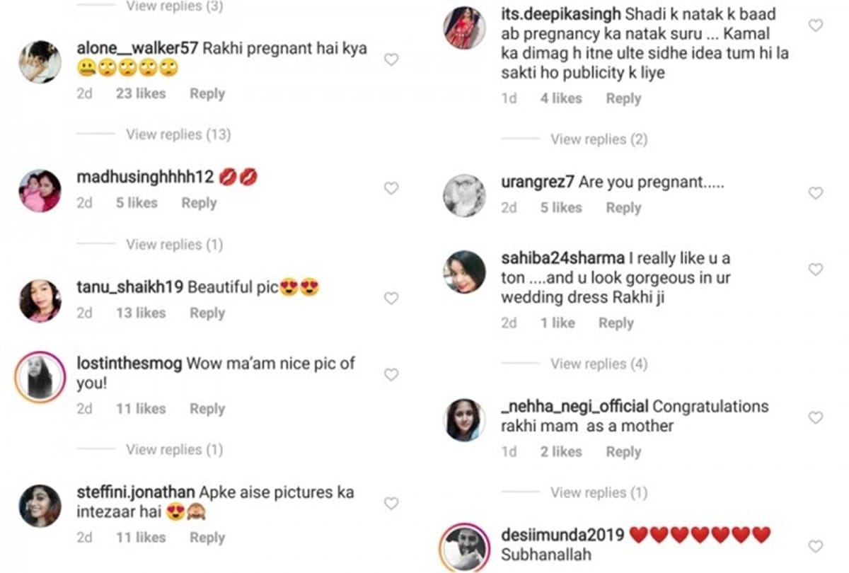 Rakhi Sawant instagram post is making her fans wonder if she is pregnant with her first child
