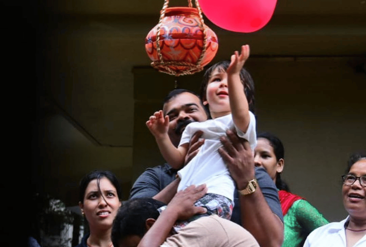 Taimur Ali Khan celebrate Dahi Handi with sister Inaaya Naumi Kemmu