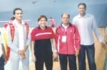 बैडमिंटन खिलाड़ी पीवी सिंधू(बाएं) के साथ जिला बैडमिंटन संघ के सचिव एवं राष्ट्रीय अंपायर शकील अहम?
