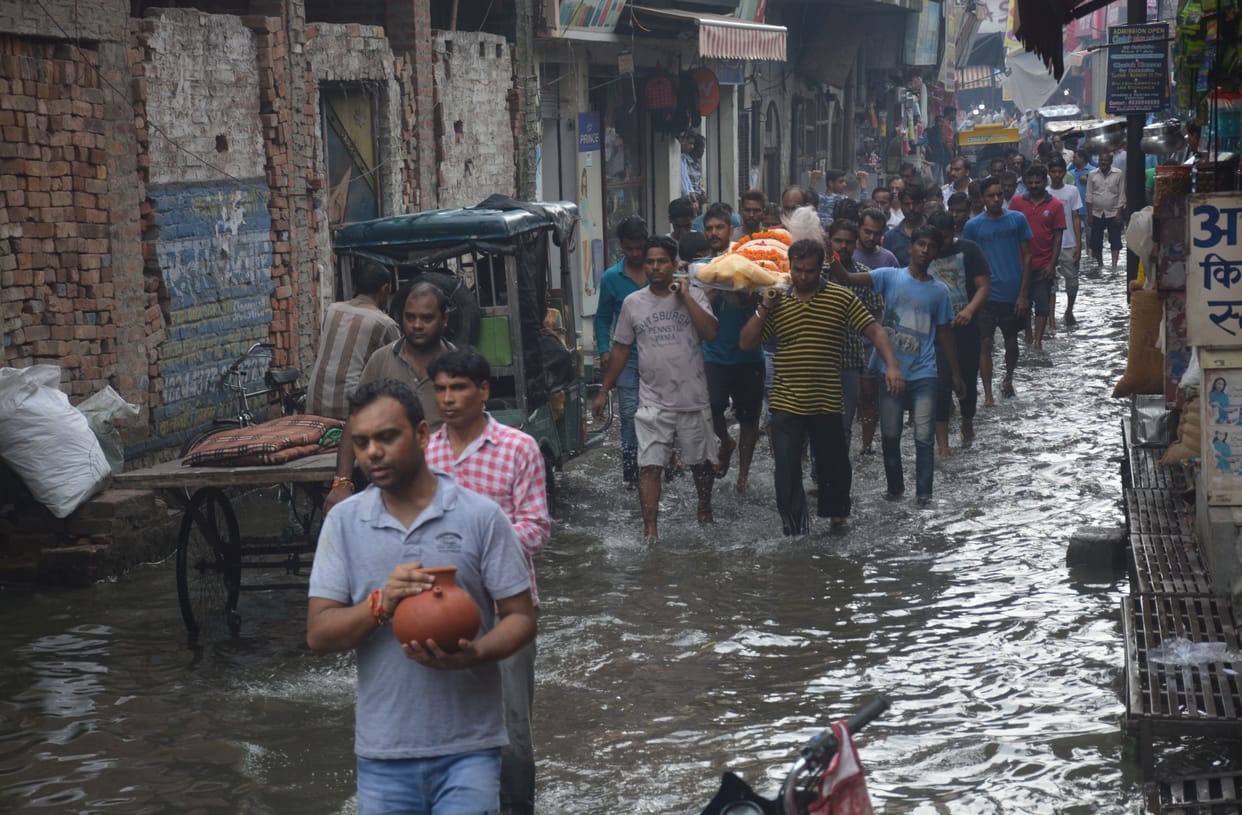dead body in water logging
