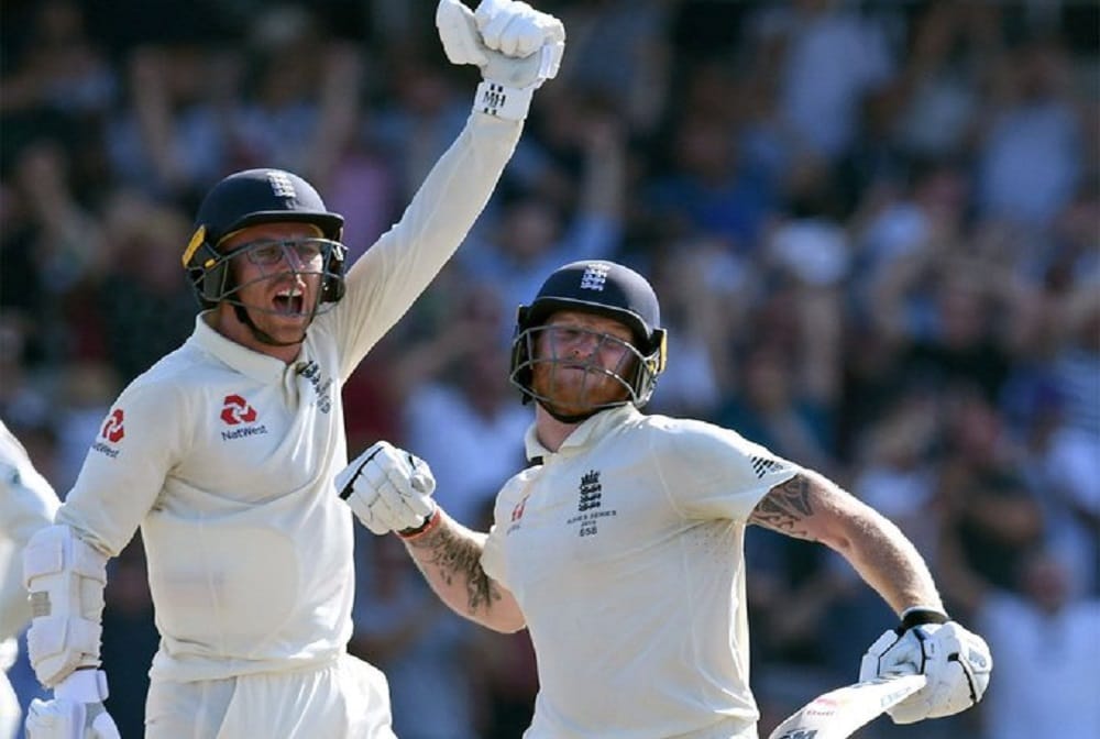 England Barmy army shows shoes to ben stokes and sing song during 3rd ashes test