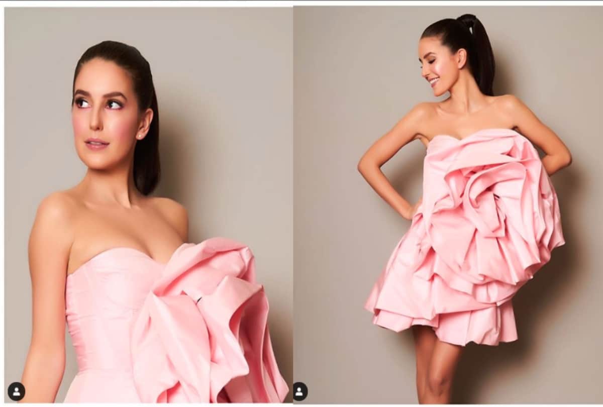 Lakme Fashion Week: Isabelle Kaif stuns in pink rose dress