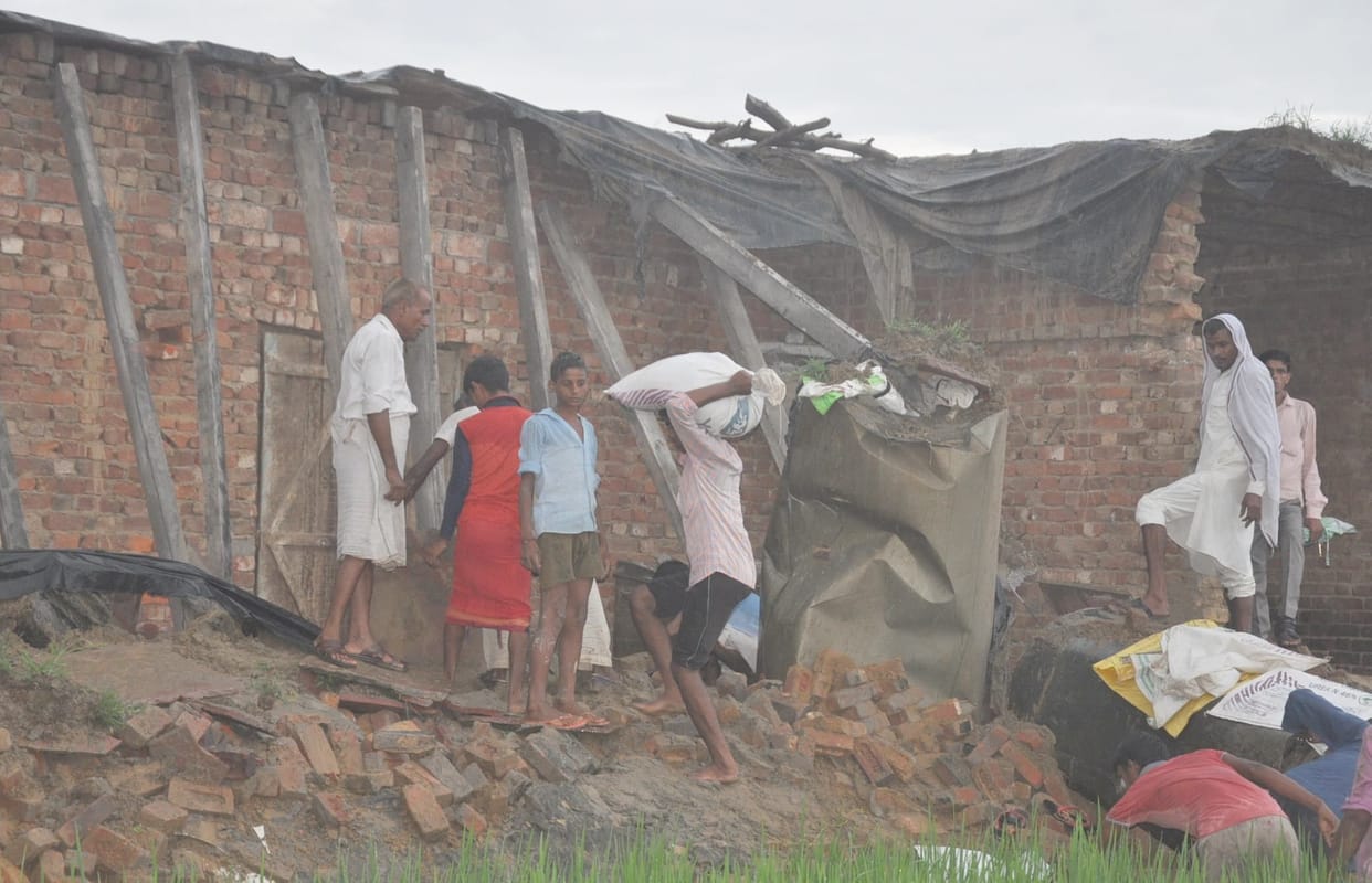home collapses due to rain